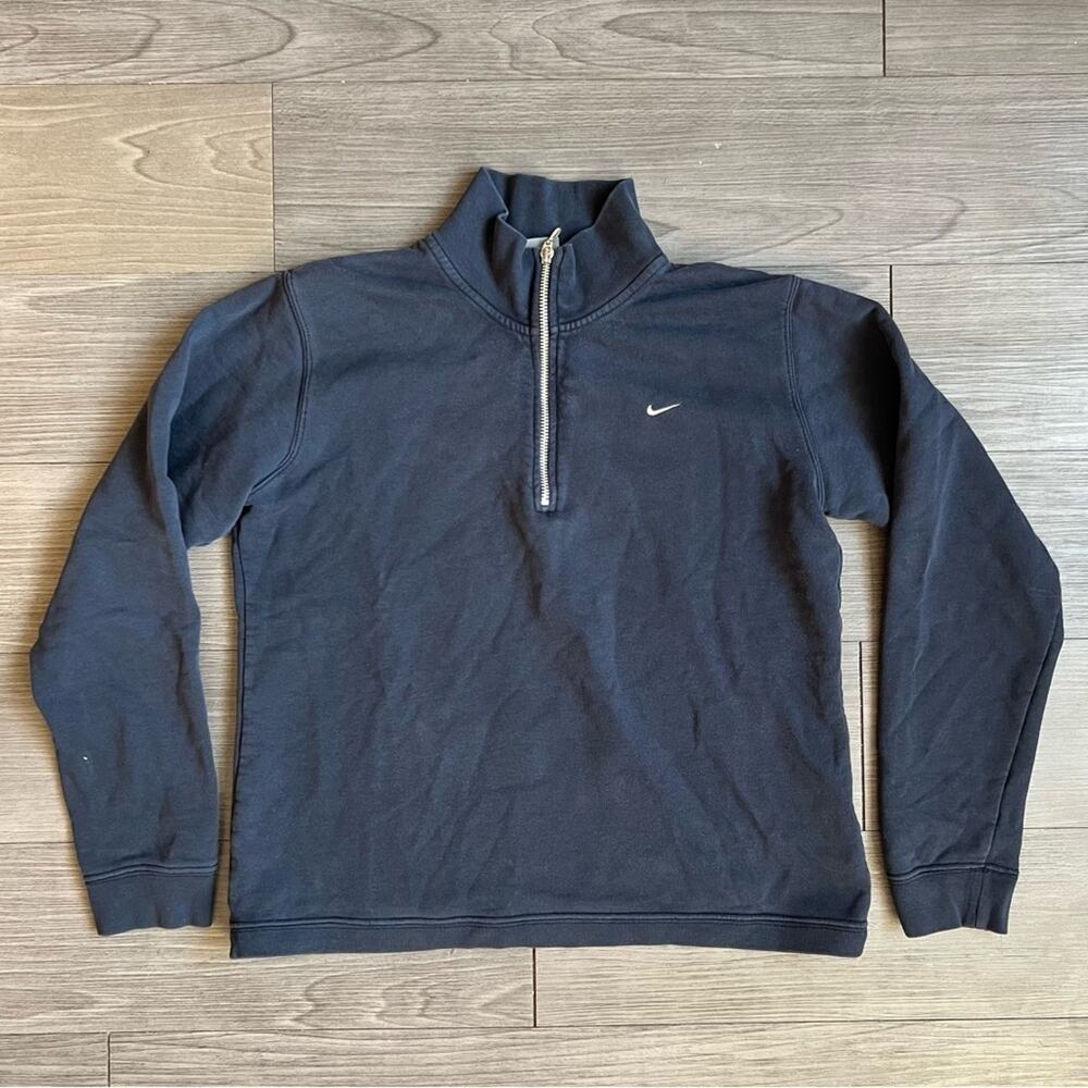 Vintage Nike Quarter Zip Sweatshirt Silver Tag Pullover Logo Embroidered Size M